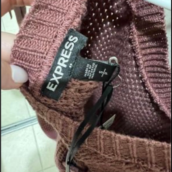 Mauve express sweater tie up back size small new with tags - Picture 2 of 4